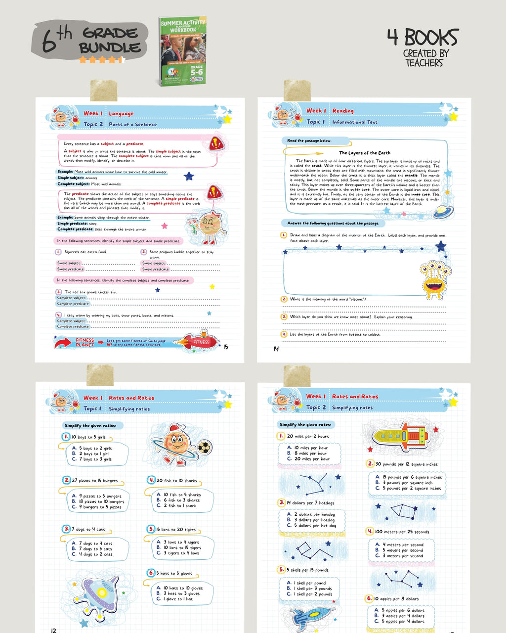6th Grade Brain Hunter Bundle (4 Powerful Workbooks) image 1