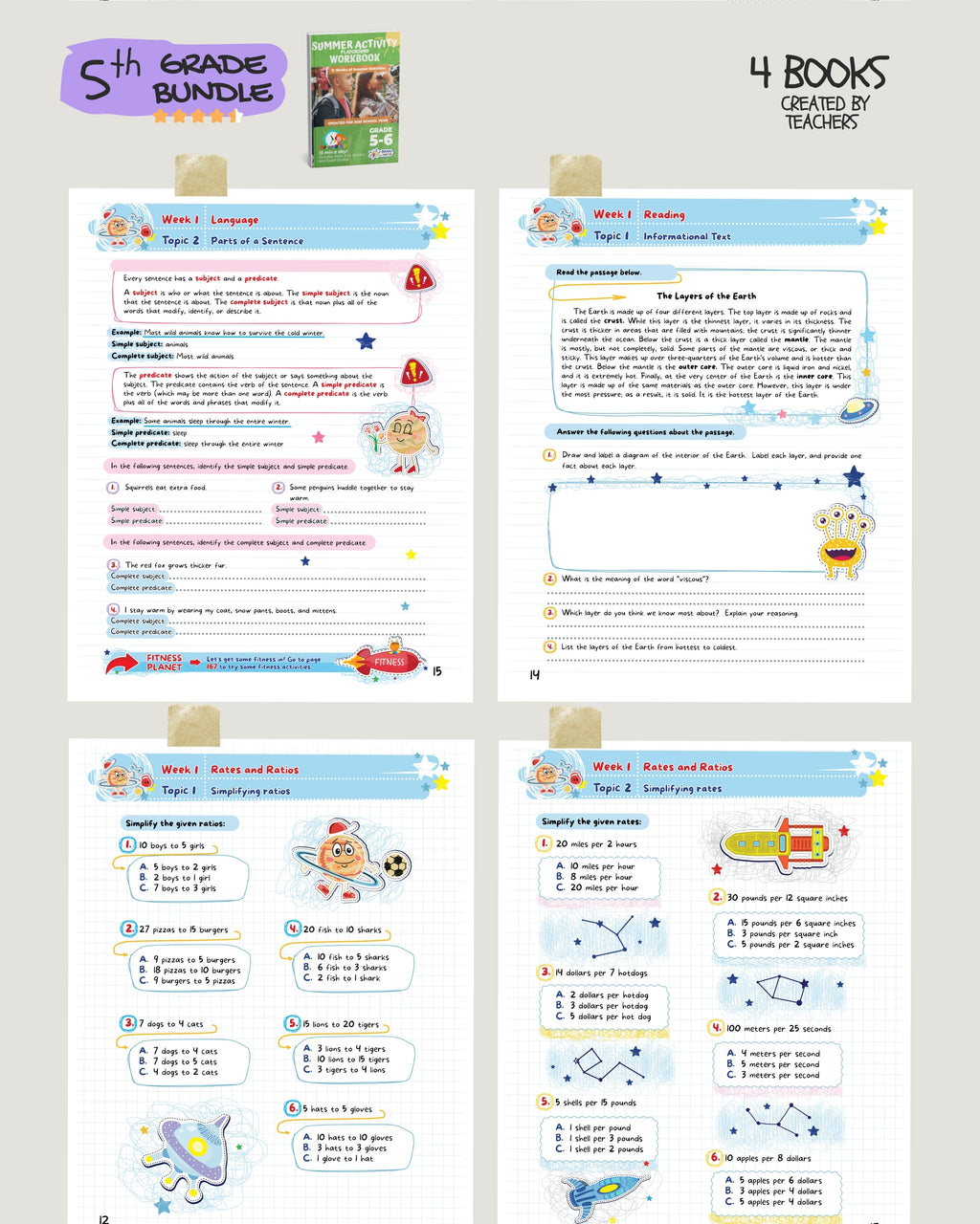 5th Grade Brain Hunter Bundle (4 Powerful Workbooks) image 2