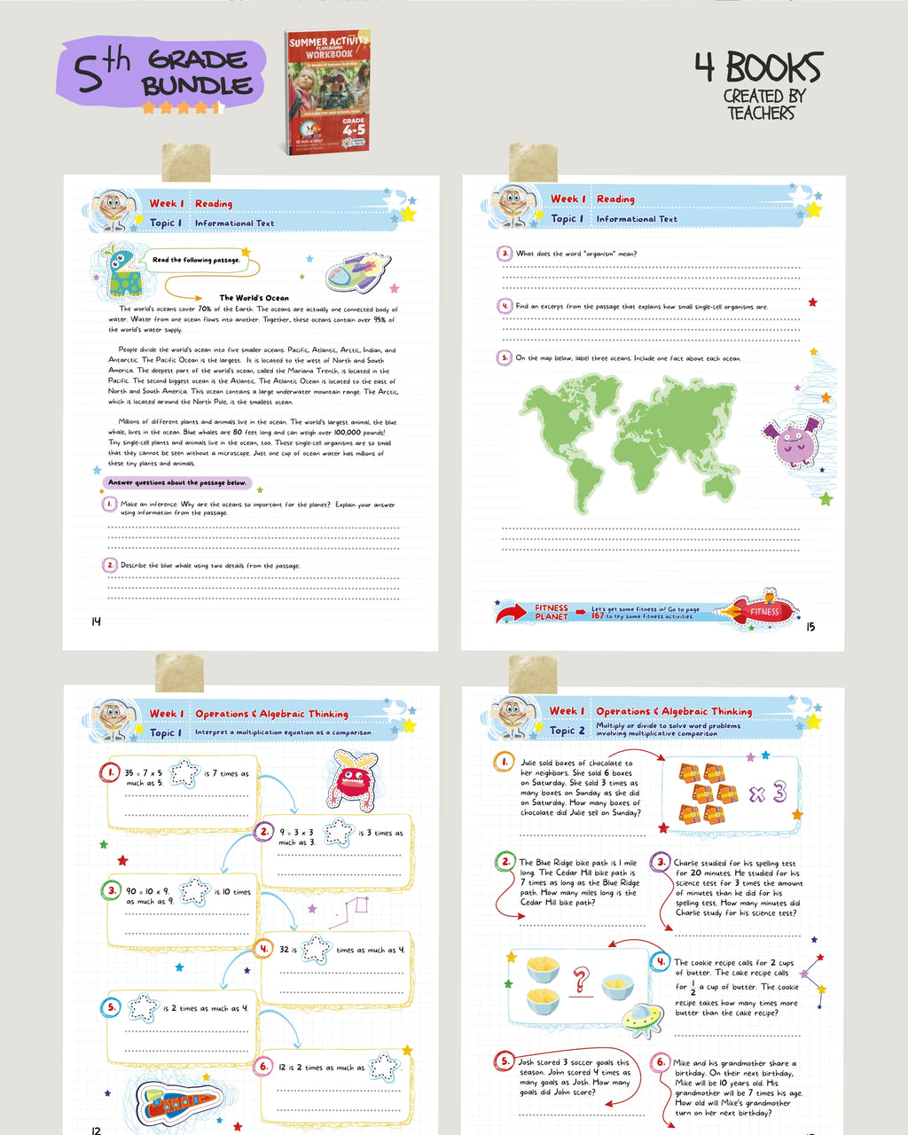 5th Grade Brain Hunter Bundle (4 Powerful Workbooks) image 3