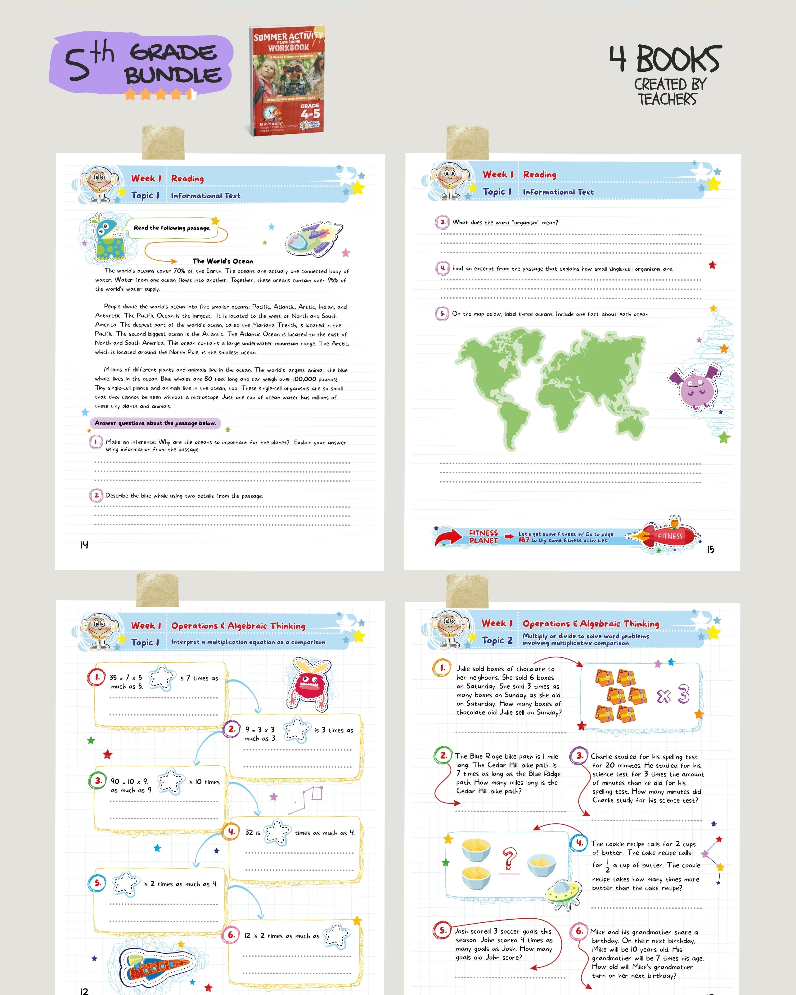 5th Grade Brain Hunter Bundle (4 Powerful Workbooks) image 3