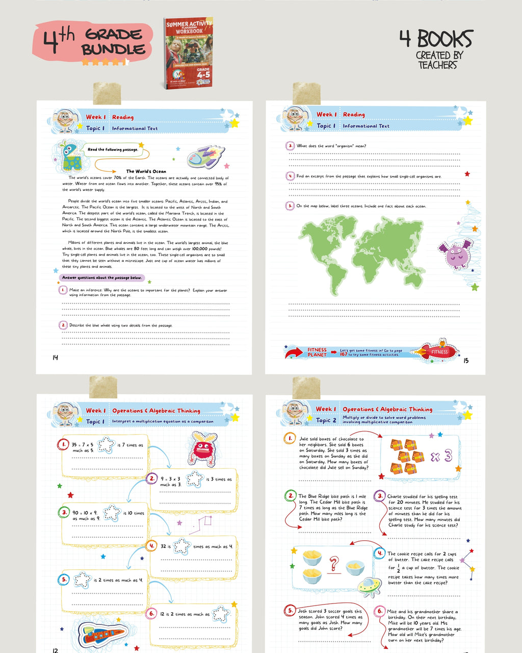 4th Grade Brain Hunter Bundle (4 Powerful Workbooks) image 2