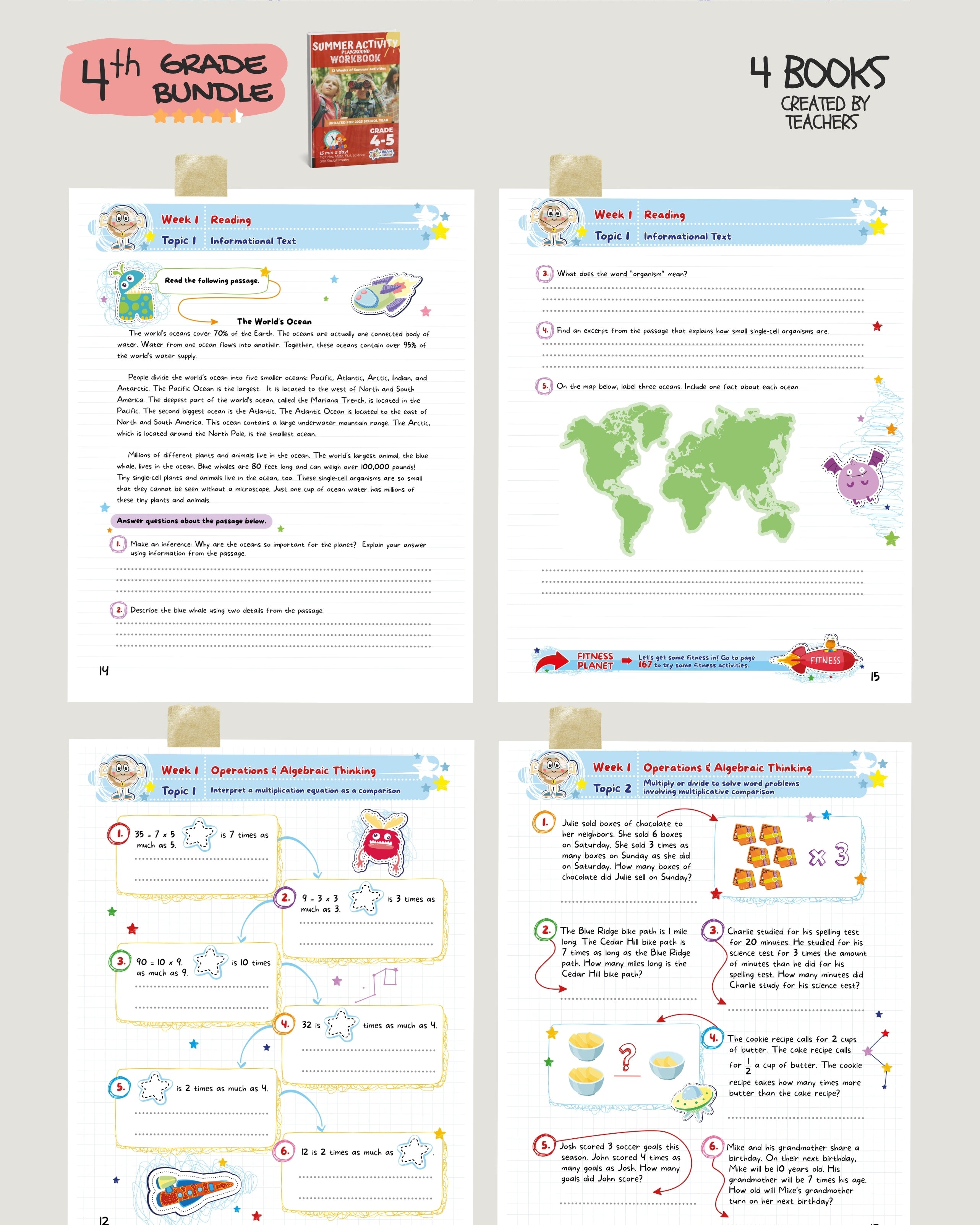 4th Grade Brain Hunter Bundle (4 Powerful Workbooks) image 2