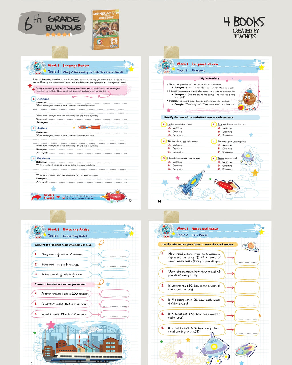 6th Grade Brain Hunter Bundle (4 Powerful Workbooks) image 4