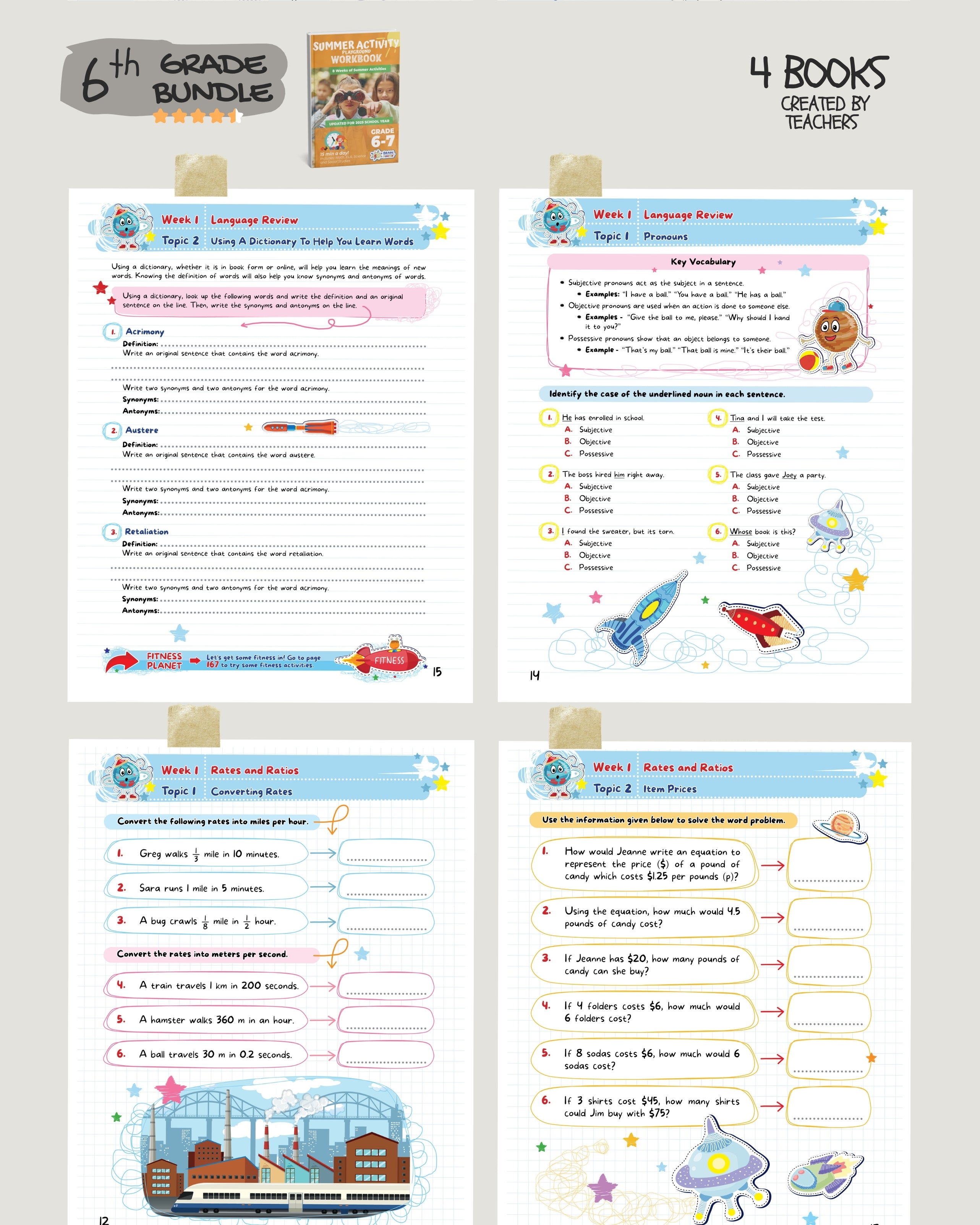 6th Grade Brain Hunter Bundle (4 Powerful Workbooks) image 4