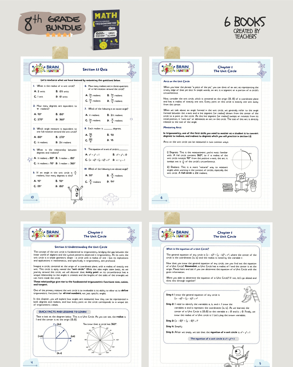 8th Grade Brain Hunter Bundle (6 Powerful Workbooks) image 1
