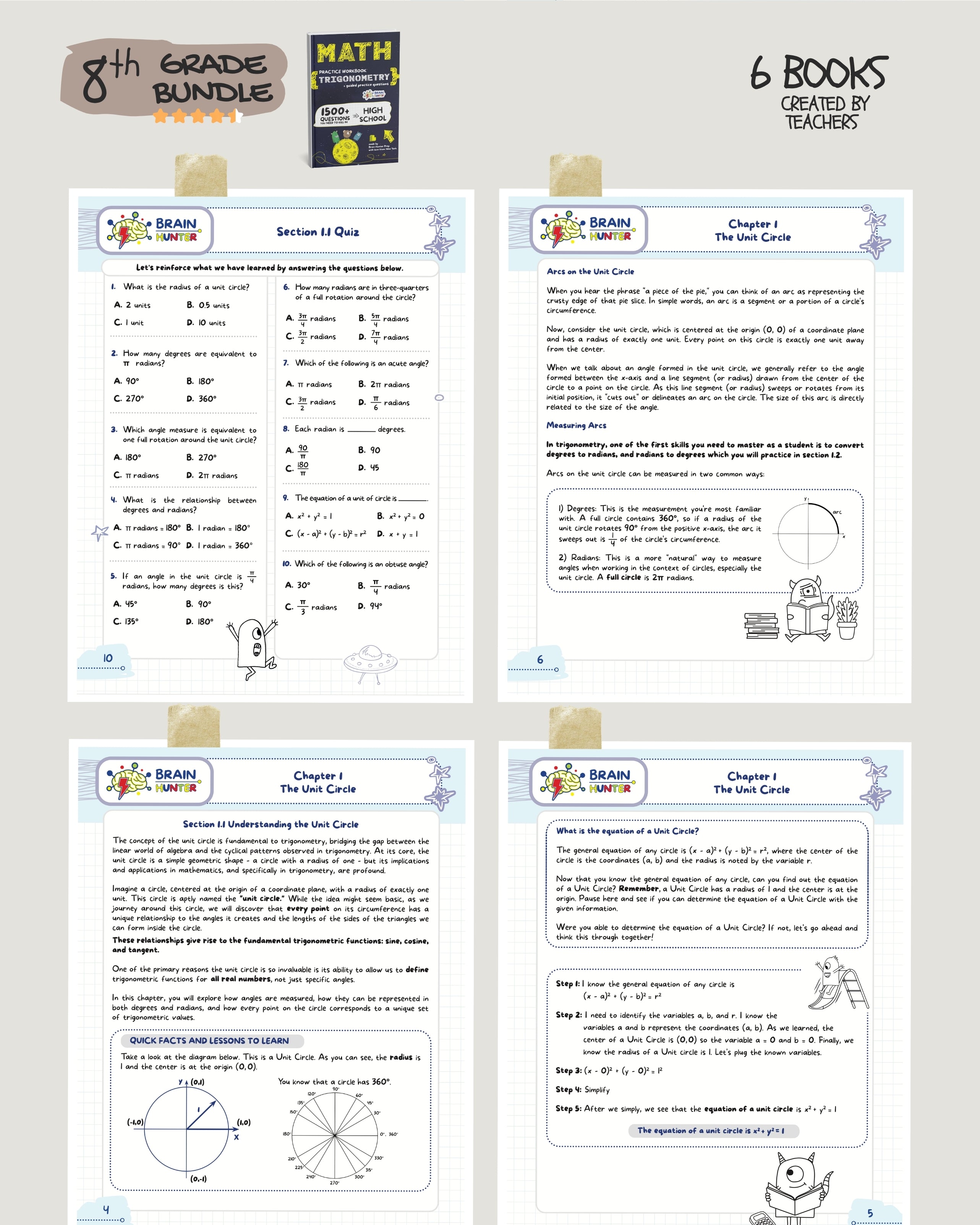 8th Grade Brain Hunter Bundle (6 Powerful Workbooks) image 1