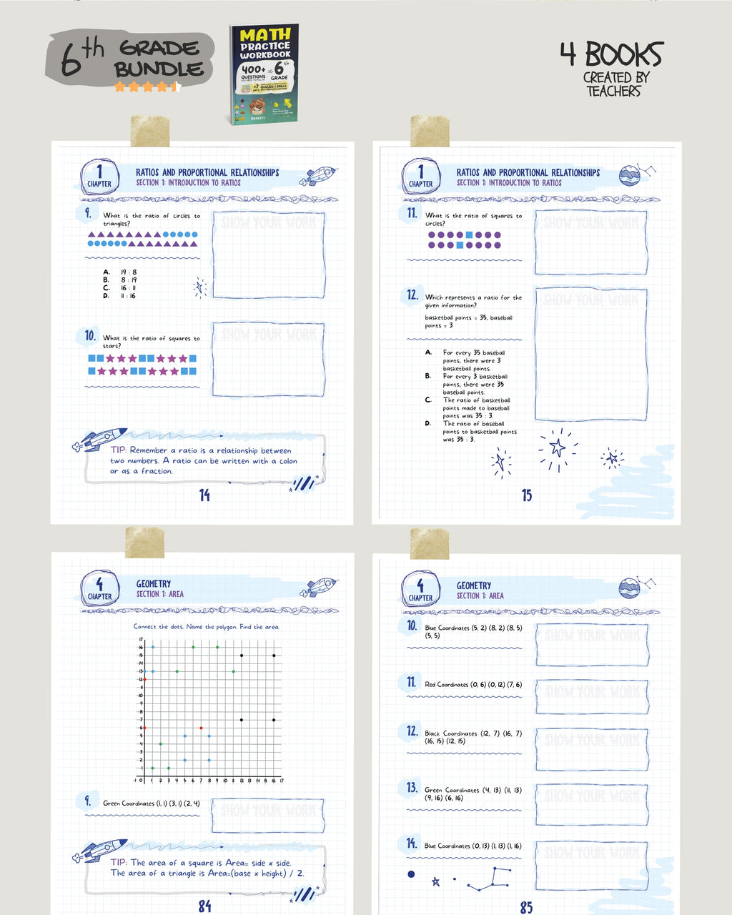 6th Grade Brain Hunter Bundle (4 Powerful Workbooks) image 3