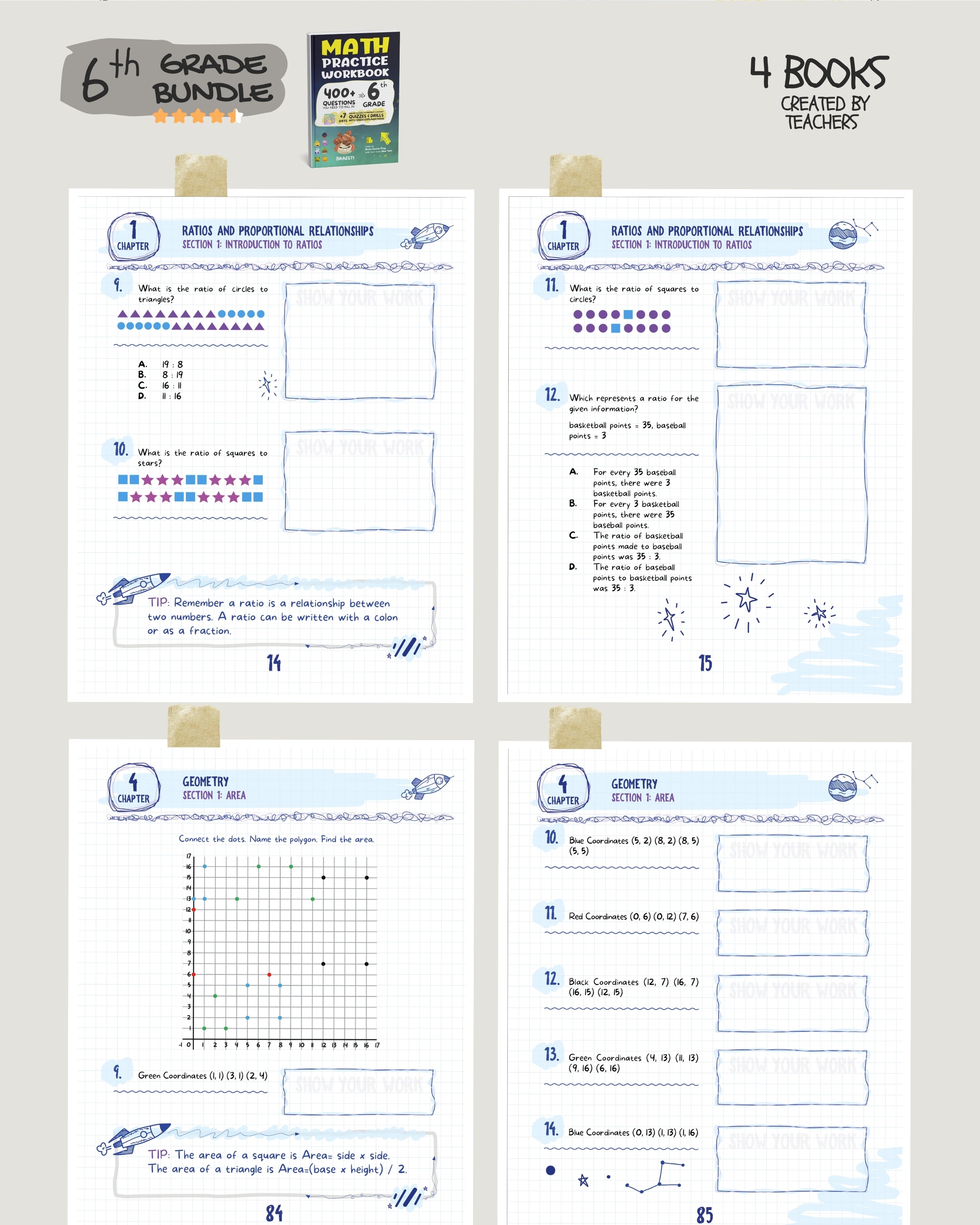 6th Grade Brain Hunter Bundle (4 Powerful Workbooks) image 3