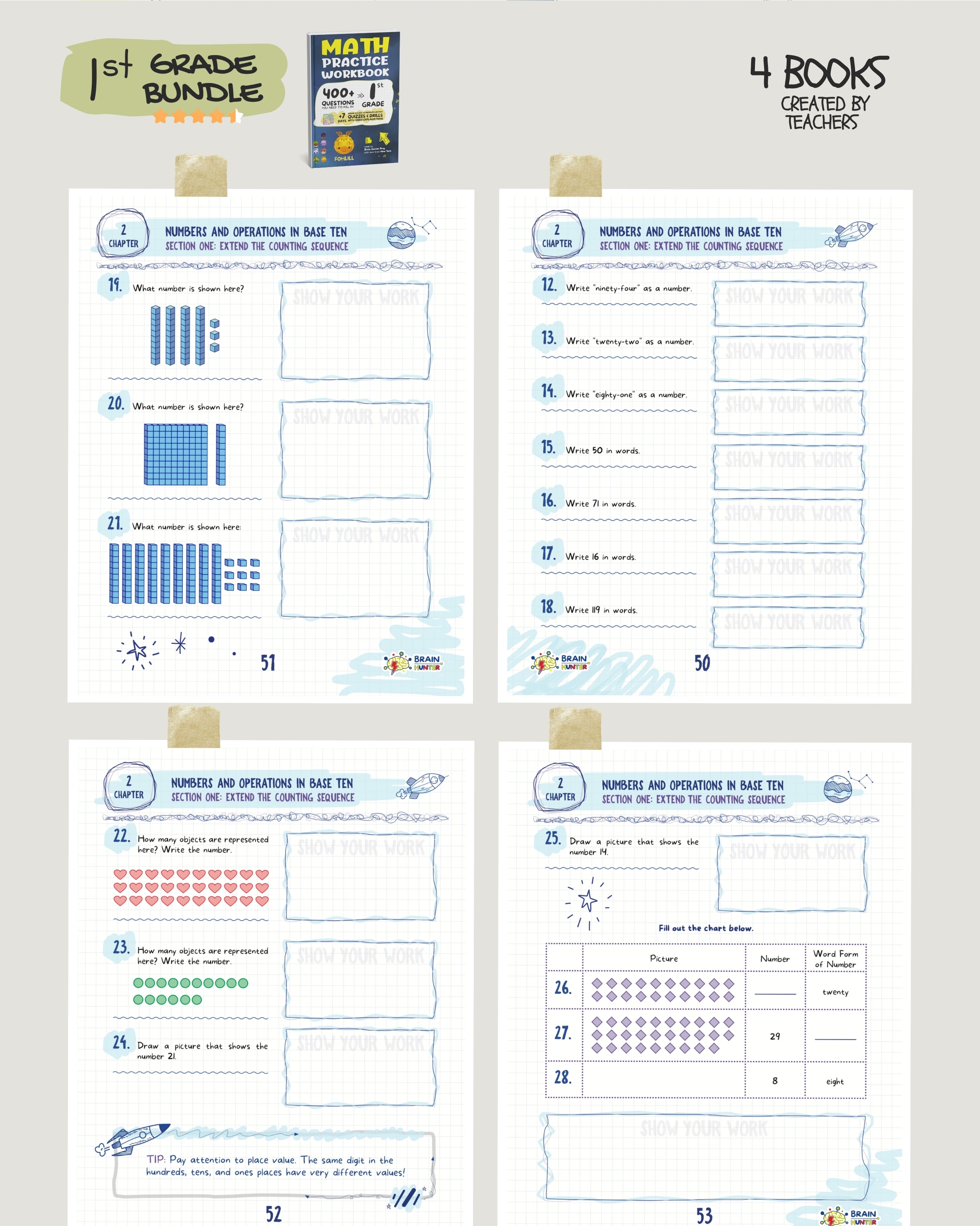 1st Grade Brain Hunter Bundle (4 Powerful Workbooks) image 1