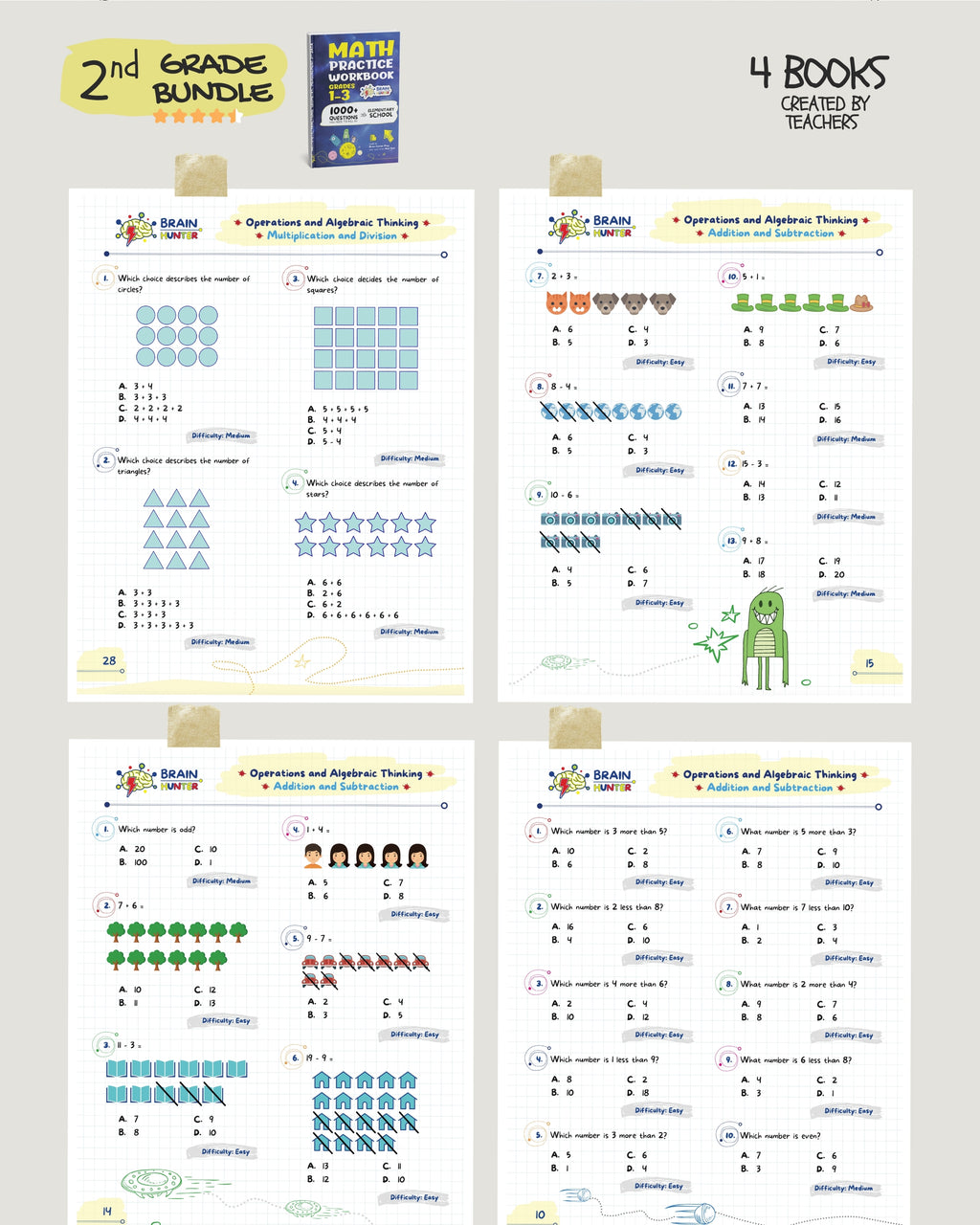 2nd Grade Brain Hunter Bundle (4 Powerful Workbooks) image 2