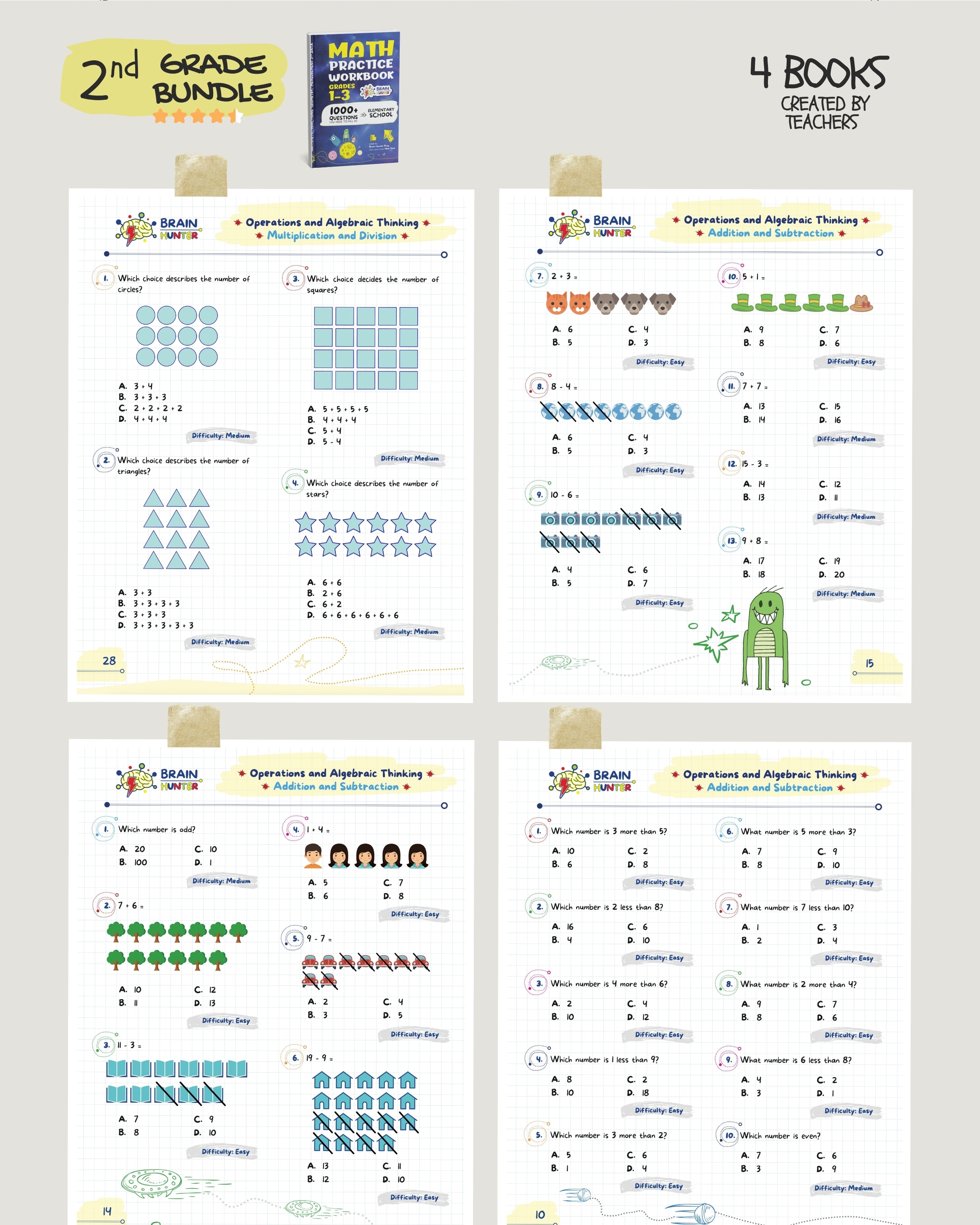 2nd Grade Brain Hunter Bundle (4 Powerful Workbooks) image 2