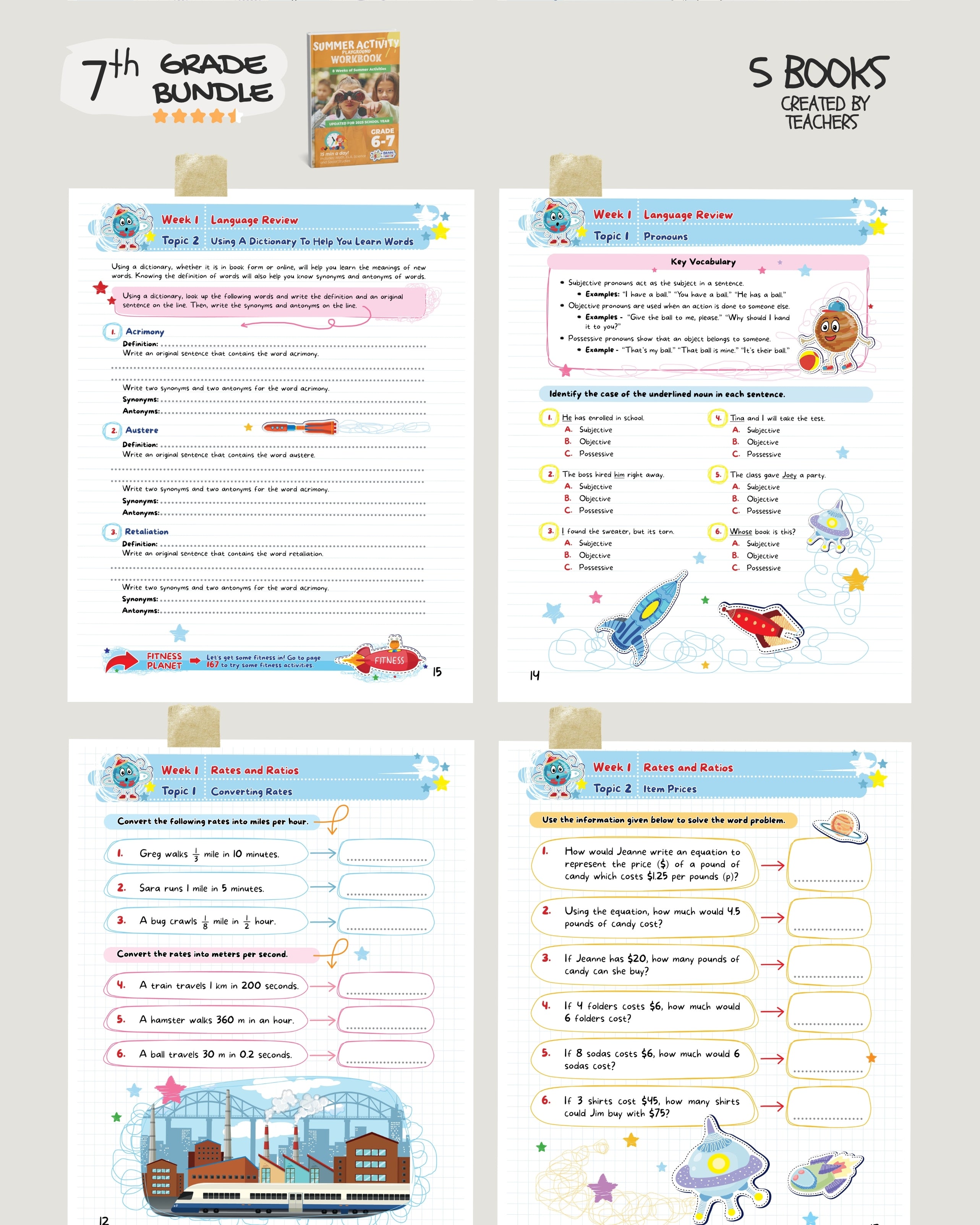7th Grade Brain Hunter Bundle (5 Powerful Workbooks) image 3