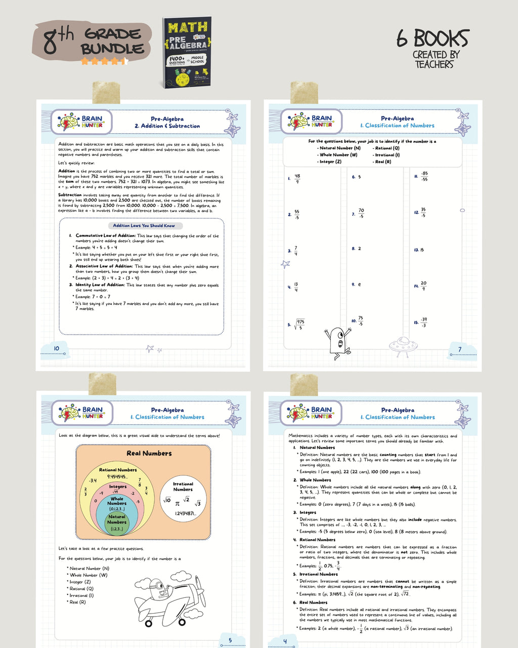 8th Grade Brain Hunter Bundle (6 Powerful Workbooks) image 2
