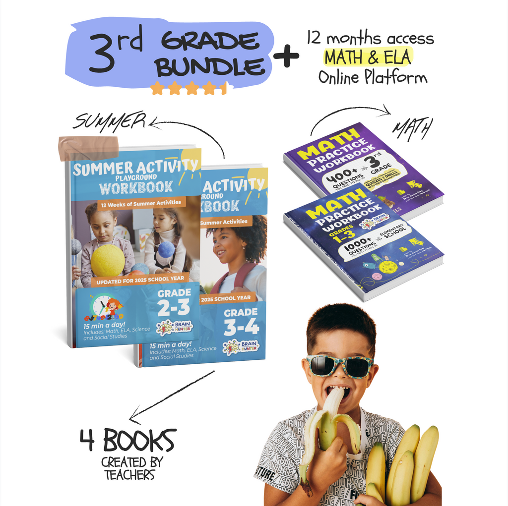 3rd Grade Brain Hunter Bundle (4 Powerful Workbooks)
