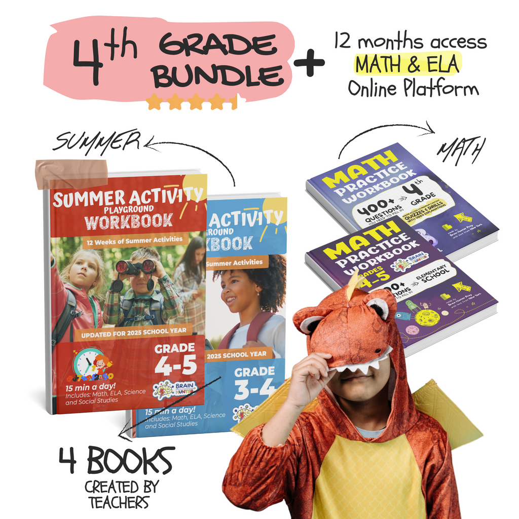 4th Grade Brain Hunter Bundle (4 Powerful Workbooks)