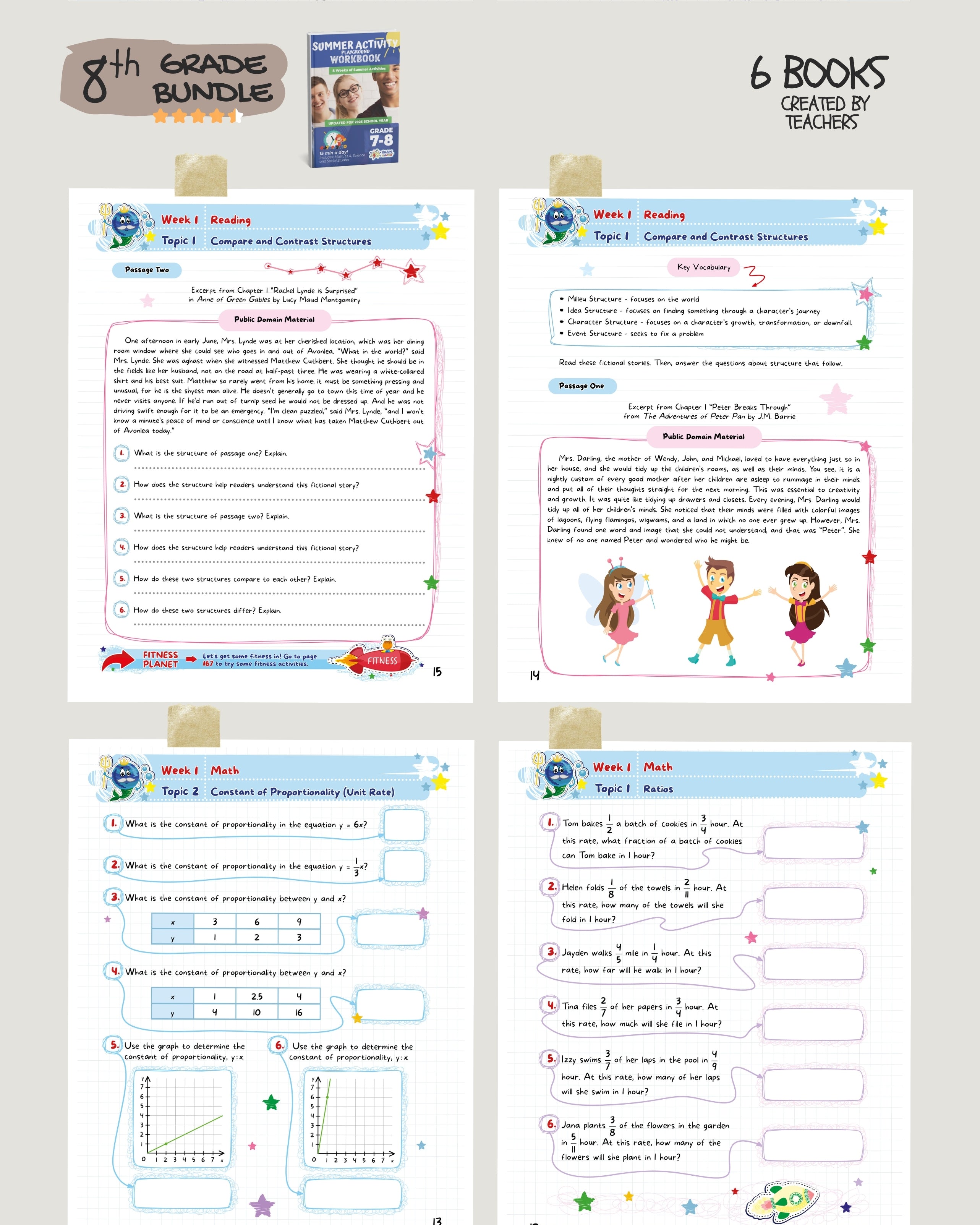 8th Grade Brain Hunter Bundle (6 Powerful Workbooks) image 4