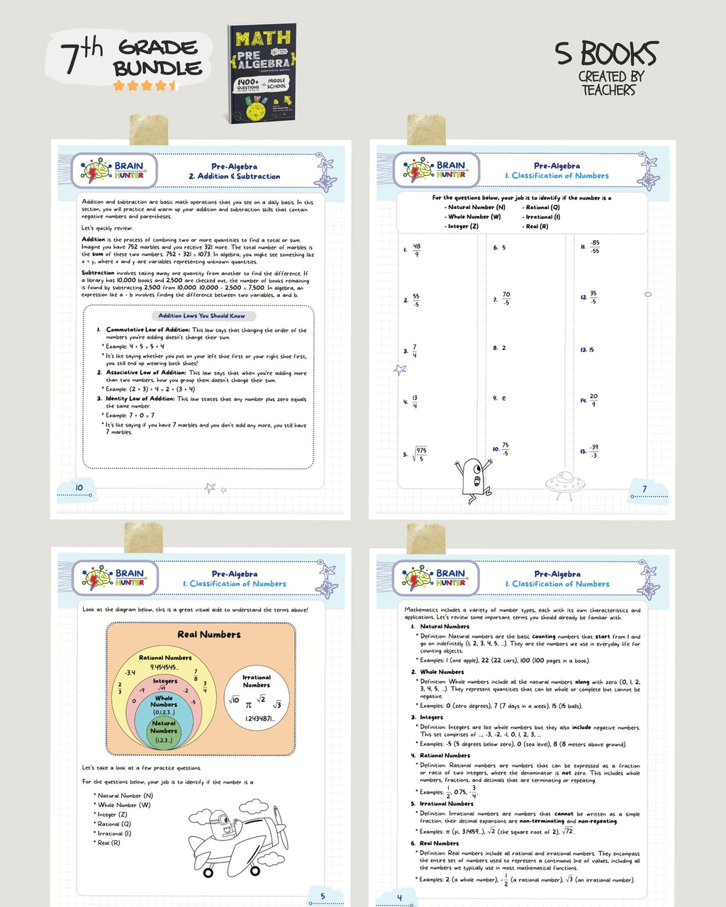 7th Grade Brain Hunter Bundle (5 Powerful Workbooks) image 1