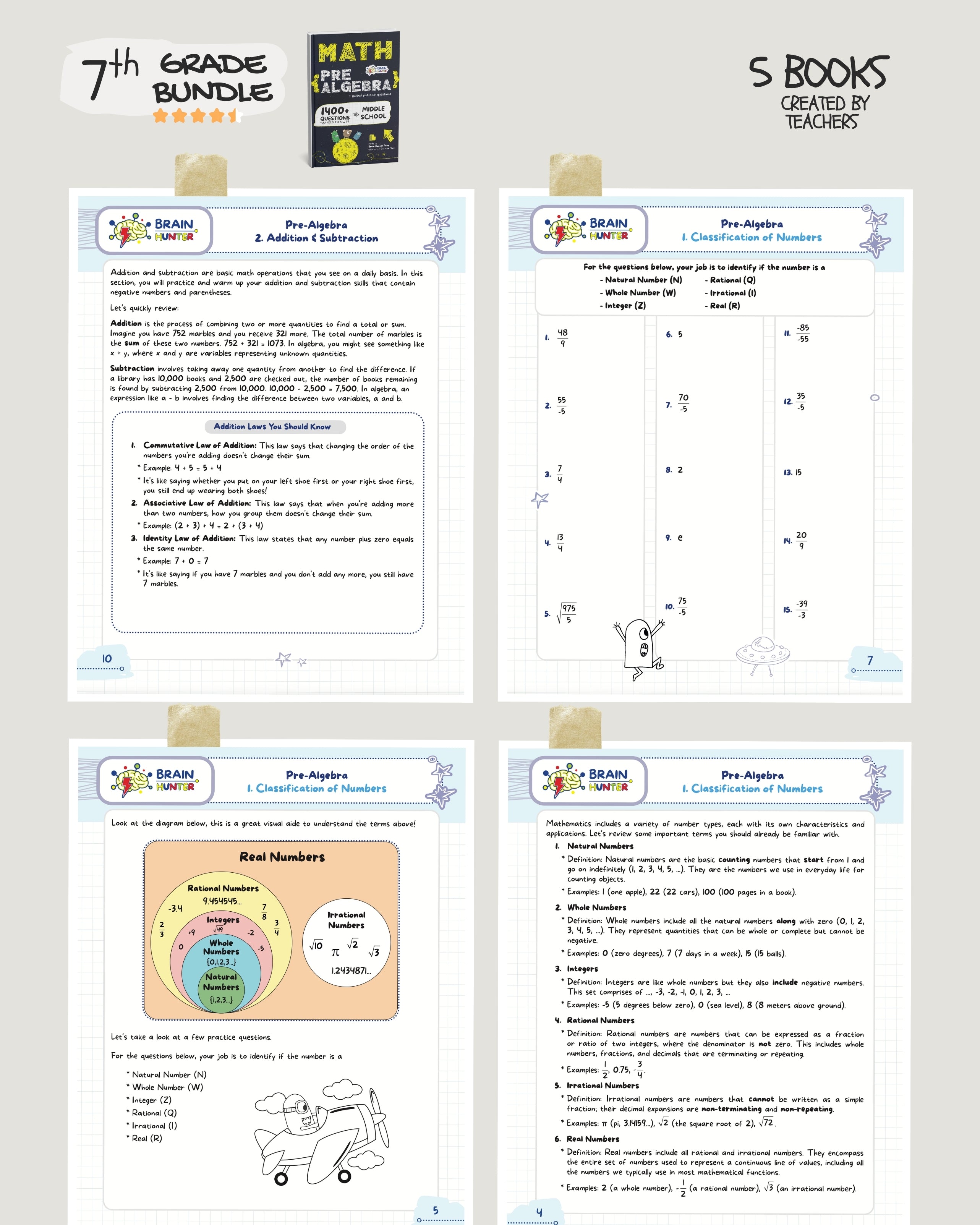 7th Grade Brain Hunter Bundle (5 Powerful Workbooks) image 1